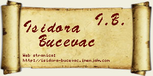 Isidora Bučevac vizit kartica